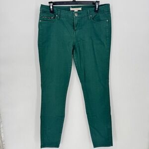 Life In Progress Womens Green Skinny Jeans Size 29 Zipper Detail